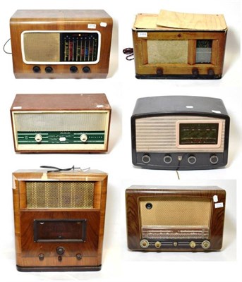 Lot 3118 - HMV 530 Radio; Ekco U143; three-band Philips with magic eye; Philips Stereogram; PYE with multi...