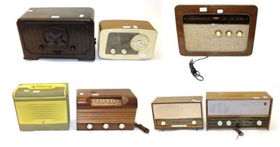 Lot 3120 - B4G37U Philips Radio; Loewe Opta Foacett; Philips main/batt portable in mustard yellow and...