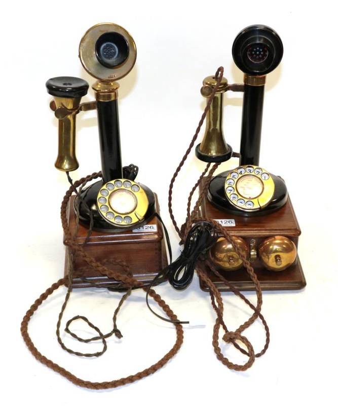 Lot 3126 - No.150 Candlestick Telephones (i) With GPO No.1A Bell box, stamped verso with Broad Arrow,...