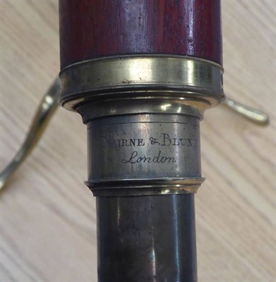 Lot 3136 - Nairne & Blunt No.20 Single Drawer Telescope with 2'' objective lens, wood covered 28'' barrel with