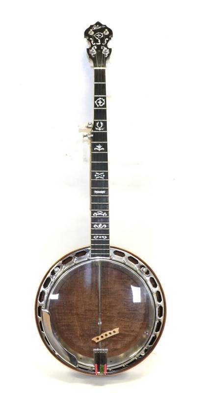 Lot 3041 - Banjo 5-String Reproduction Gibson Mastertone  11'' head, decorative headstock with 'Gibson'...