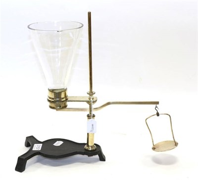 Lot 3157 - Pascal Balance brass frame on cast base, with single conical glass flask the instrument is used...