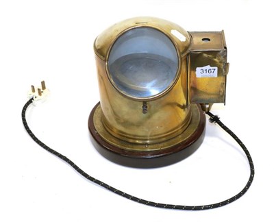 Lot 3167 - J D Lang (Glasgow) Binnacle Compass in brass casing with B190 stamped to top and also on...