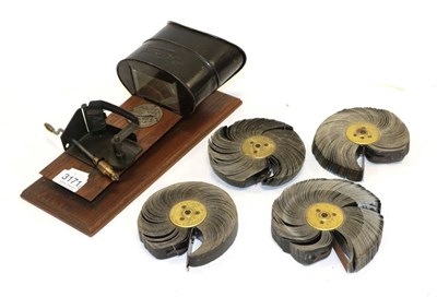 Lot 3171 - Kinora Hand Crank Viewer with four moving picture reels