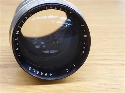 Lot 3182 - Dallmeyer Dallac f2 85mm Lens no.494608, screw fit