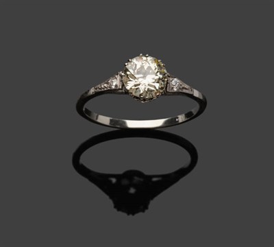 Lot 532 - A Diamond Solitaire Ring, the round brilliant cut diamond in a white eight double claw setting,...