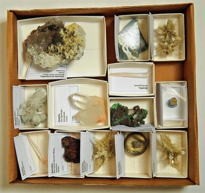 Lot 2114 - Minerals: A Collection of Various Overseas Minerals, to include - Aragonite, Woodhowseite,...