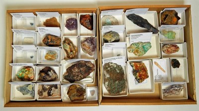 Lot 2131 - Minerals: A Collection of Various South of England Minerals, to include - Chalcocite,...