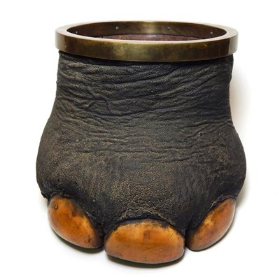 Lot 2187 - Animal Furniture: An African Elephant Foot Waste Paper Bin, circa 1920-1930, by Rowland Ward...