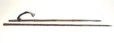 Lot 2256 - Sporting: A Otter Hunting Pole and Otter Spear, circa 1917, a short length Otter spear...