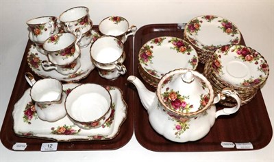 Lot 12 - A Royal Albert Old Country Roses tea service (some marked second quality)