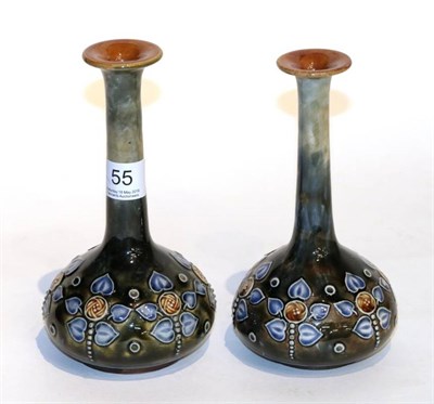 Lot 55 - A pair of Royal Doulton Slater ware bottle vases