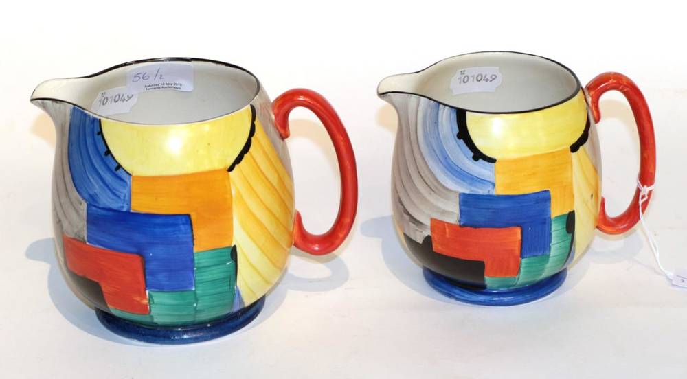 Lot 56 - A graduated set of two Gray's pottery jugs, circa 1930 designed by Susie Cooper