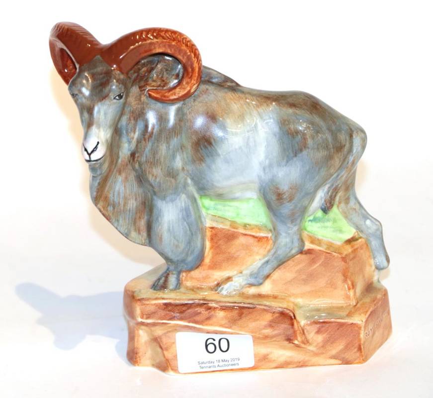 Lot 60 - A Wedgwood china figure of a goat, impressed Roy Smith signature