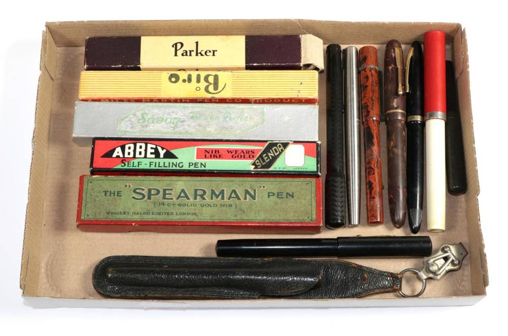 Lot 105 - A vintage Biro pen by Miles-Martin Pen Co. in original box with instructions; a collection of...