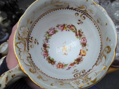 Lot 108 - Bishop & Stonier dessert service; a 19th century gilt and floral porcelain tea service; and a...