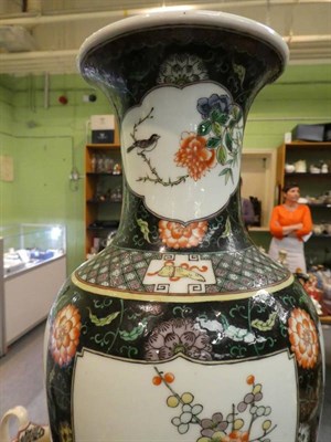 Lot 136 - A 20th century Japanese baluster vase, polychrome decoration