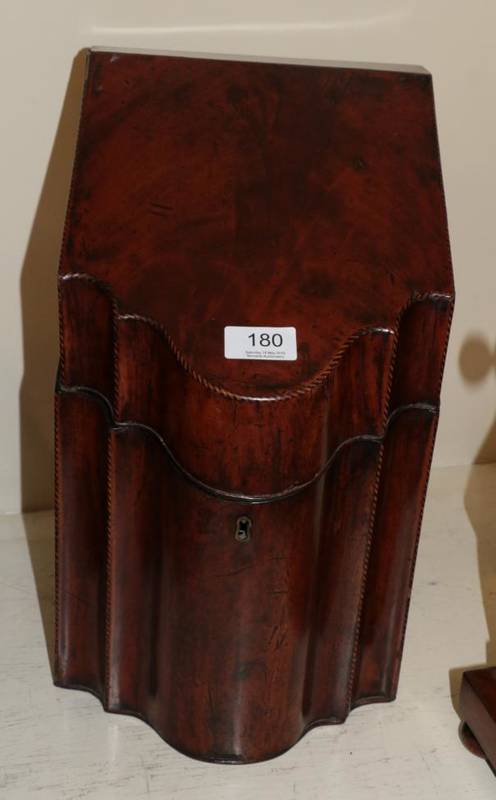 Lot 180 - A George III mahogany knife box, later converted for stationary