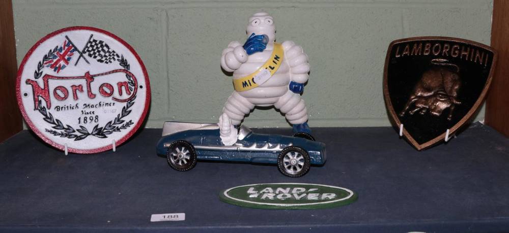 Lot 188 - Three signs (motor) Michelin Man and Michelin Car