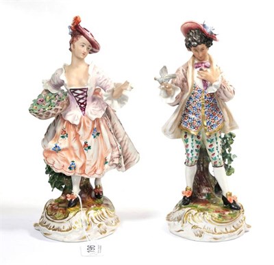 Lot 196 - A pair of Frankenthal porcelain models of a lady and gentleman in 18th century dress (some...