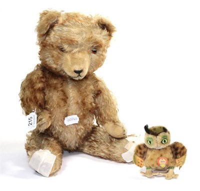 Lot 215 - A Steiff owl; and a teddy bear with growler (2)