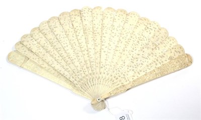 Lot 268 - A Chinese Canton ivory brise fan, late 19th century
