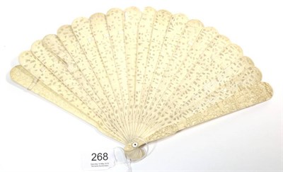 Lot 268 - A Chinese Canton ivory brise fan, late 19th century
