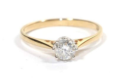 Lot 324 - A 9 carat gold diamond solitaire ring, a round brilliant cut diamond, in a white claw setting,...