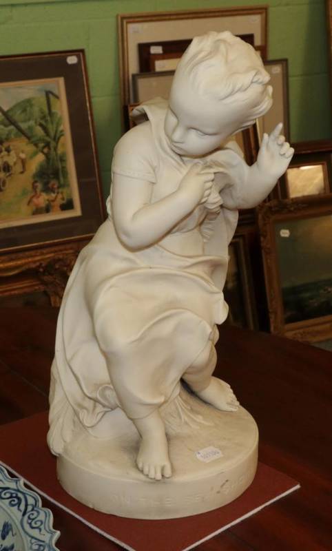 Lot 337 - A 19th century Copeland Parian figure titled ''On The Seashore'' after the model by J Durham,...