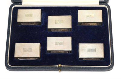 Lot 357 - A set of six George VI silver matchbox covers, Padgett & Braham Ltd, London 1939, each...