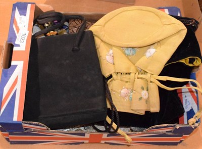 Lot 1023 - Assorted circa 1920s and later sequin, bead and other handbags (one box)