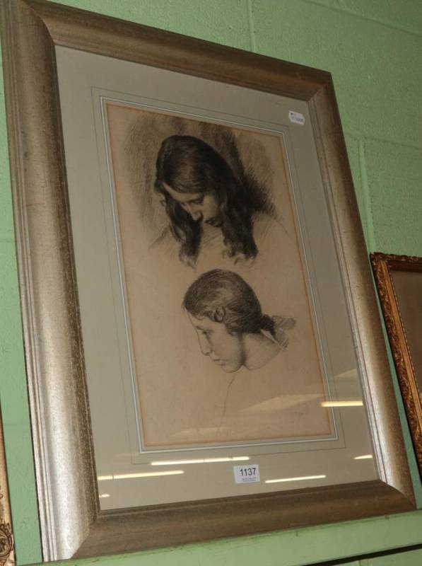 Lot 1137 - Charles-Jean Agard (French,1866-1950) Pencil studies of female heads, signed