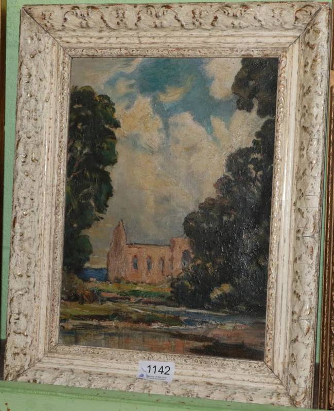 Lot 1142 - Owen Bowen ROI, PRCamA (1873-1967) Bolton Abbey, Oil on canvas, 29.5cm by 21.5cm, Provenance:...