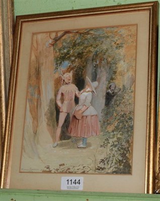 Lot 1144 - Kenny Meadows (19th century) Shakespeare scene, signed and dated 1852, watercolour