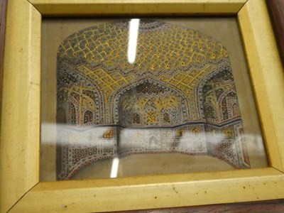 Lot 1169 - Indian School (late 19th century) ''Tomb of Akbur'', miniature painting, in a rosewood frame