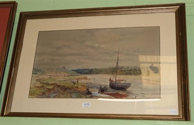 Lot 1173 - Charles Brooke Branwhite (1851-1929) Esturial shipping scene, signed and dated 1874,...