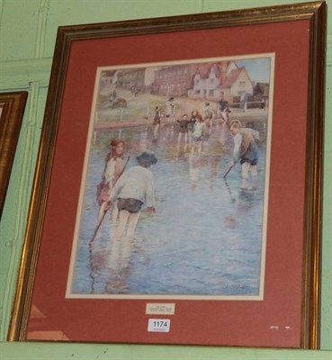 Lot 1174 - Arthur Legge (1859-1942) ''The Pool, Finchingfield, Essex'', signed and dated 1914, with...