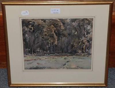 Lot 1189A - Fred Lawson (1888-1968) Woodland clearing, signed, watercolour, 24.5cm by 29cm
