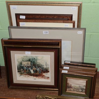 Lot 1192 - A group of assorted pictures, to include four pastels by H.Jackoby; D.J.Bassage, The Picket...