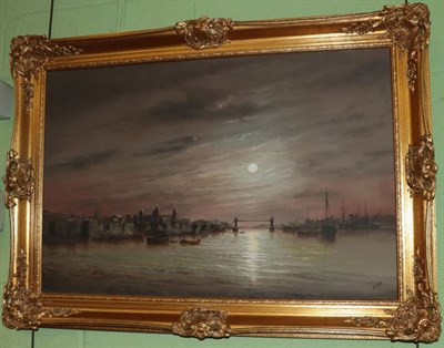 Lot 1205 - * Wheeler (20th century) The Thames by Moonlight with the Tower of London, signed oil on canvas