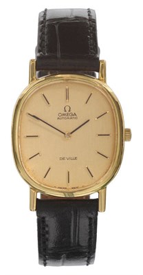 Lot 624 - An 18ct Gold Automatic Wristwatch, signed Omega, Model: De Ville, circa 1975, 24-jewel self-winding