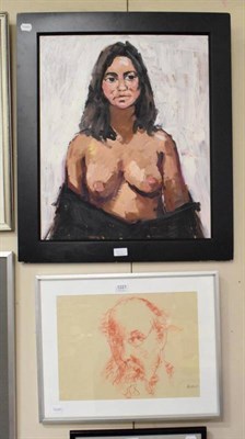 Lot 1221 - Attributed to Peter Collins ARCA (1923-2001) Portrait of a nude woman, unsigned, oil on board; with