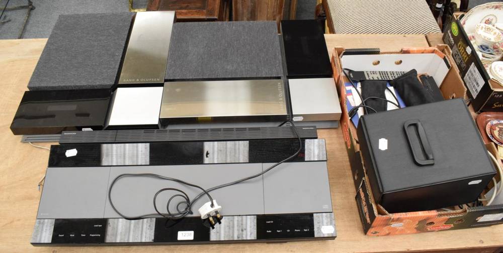 Lot 1238 - B & O Beosystem 8500; two speakers; and other items including 45rpm singles