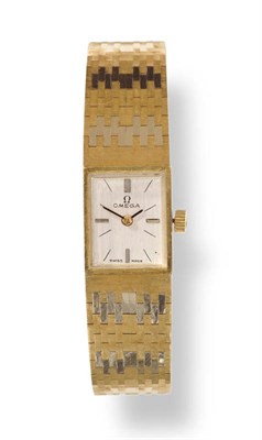 Lot 628 - A Lady's Rectangular Wristwatch, circa 1970, 17-jewel lever movement stamped 'Omega Watch Co',...