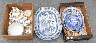 Lot 1256 - Blue and white pottery; a Paragon Venice teaset etc