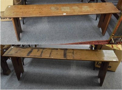 Lot 1279 - A pair of country oak benches