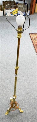 Lot 1282 - A telescopic brass standard lamp