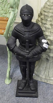 Lot 1286 - A metal fire companion stand in the form of a suit of armour