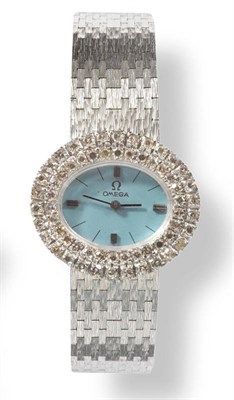 Lot 634 - A Lady's Diamond Set Wristwatch, circa 1970, (calibre 485) 17-jewel lever movement stamped...