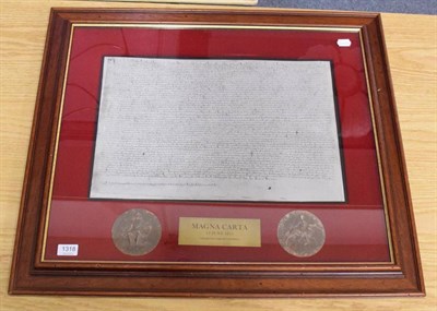 Lot 1318 - Magna Carta: Facsimile taken from the British Library copy and printed on vellum, mounted with...